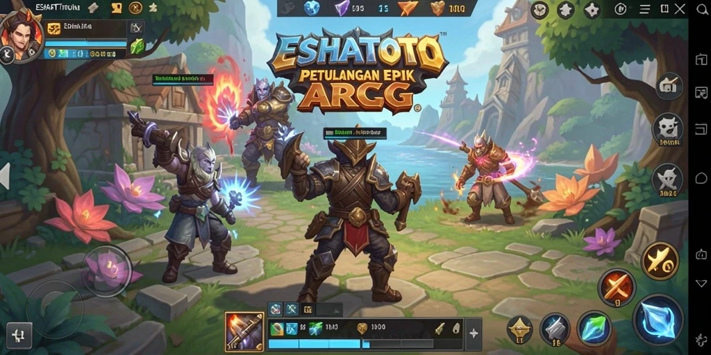 Tangkapan layar menampilkan aksi epic gameplay ARPG ESHATOTO.