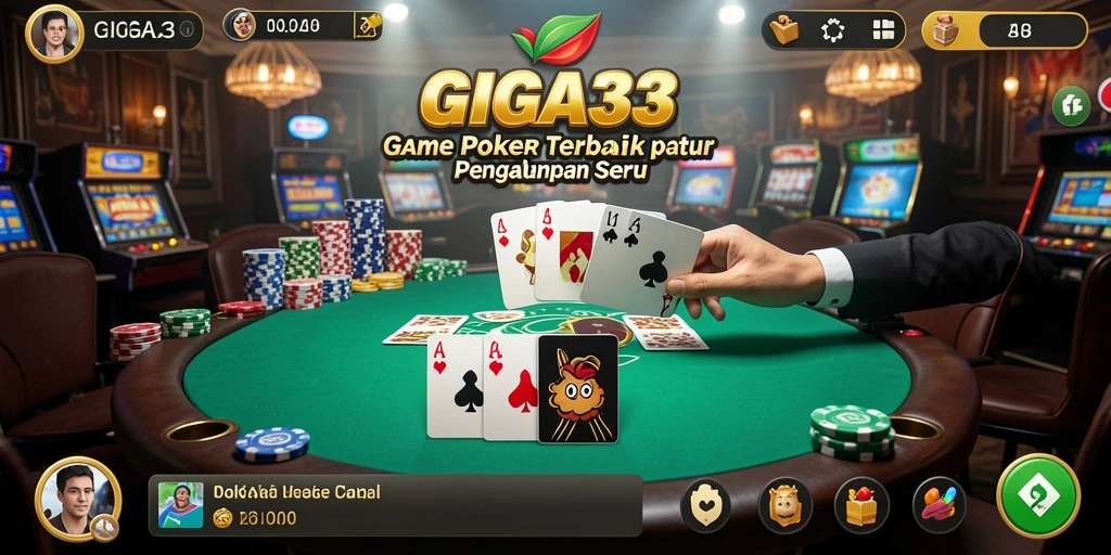 Tampilan seru dari gameplay Poker di GIGA33.