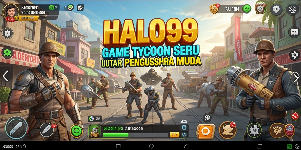 Tampilan gameplay HALO99 yang mengasyikkan dengan aktivitas bisnis yang dinamis.