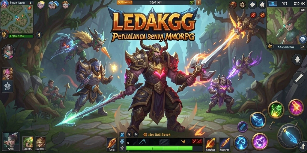 Tampilan gameplay <strong>LEDAKGG</strong> yang menegangkan dan seru dalam petualangan MMORPG.