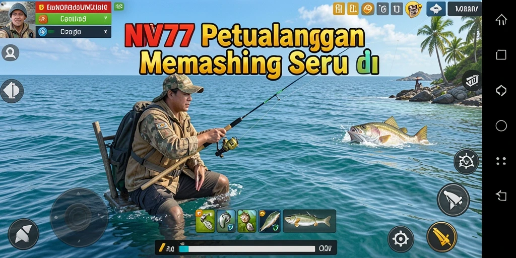Screenshot NV77 menampilkan aksi memancing yang mendebarkan dan suasana menenangkan.