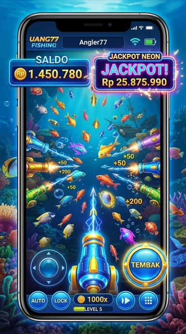 Screenshot aplikasi uang77 yang menunjukkan fitur unggulan.